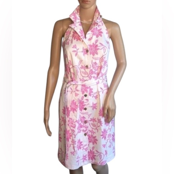 Haven Bleu Dresses & Skirts - Haven Bleu Pink Floral Halter  Dress